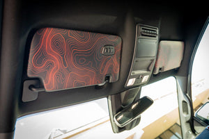 StickerFab Topographic Interior Sun Visor Overlays - 2024+ Ranger Raptor (with Homelink)