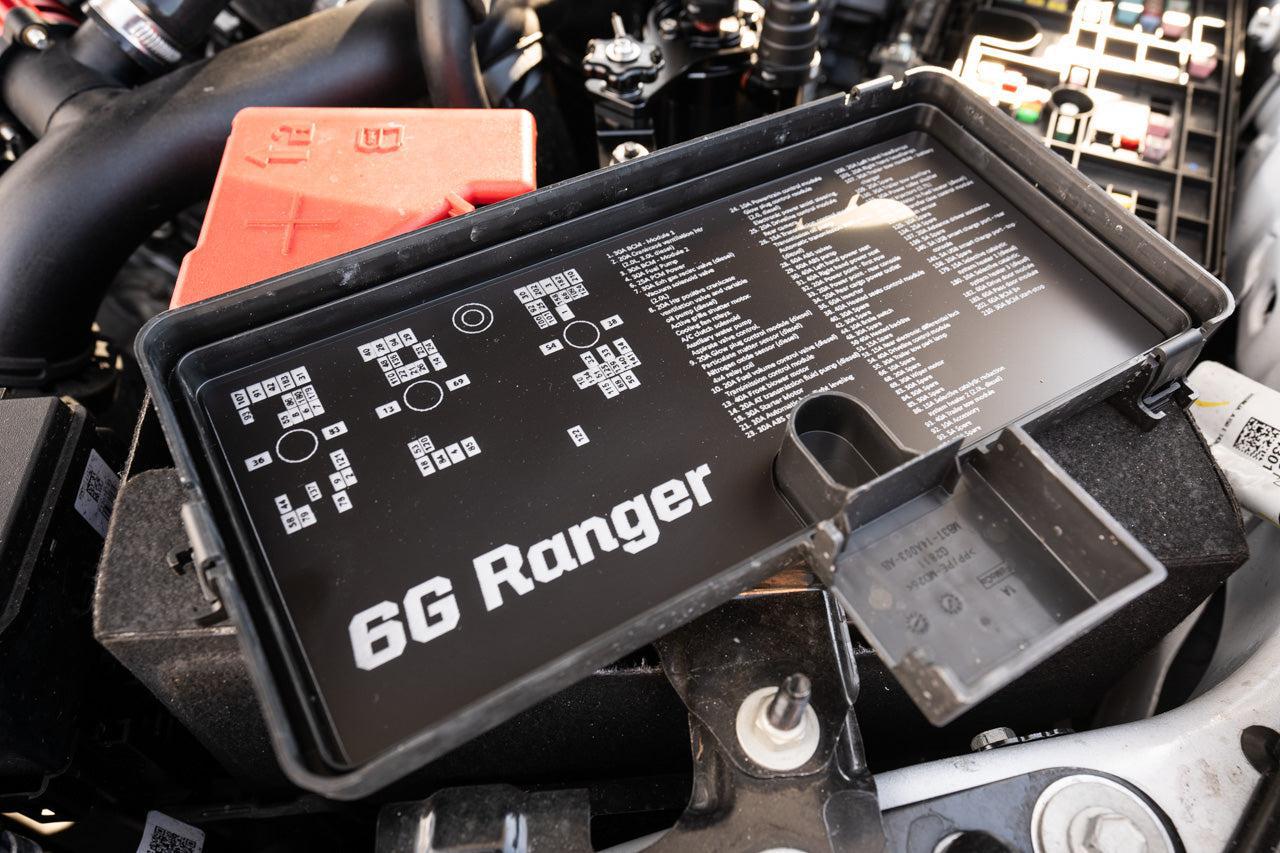 StickerFab Acrylic Laser Series Fuse Box Lid Label Plate - 2024+ Ranger & Ranger Raptor