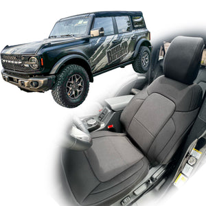 BBM Black Neoprene Seat Covers for 2021+ Ford Bronco 4 door