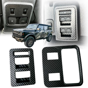 BBM 2pc Matte Carbon Window Switch Cover Kit for 2021-2024 Ford Bronco (4-Door)