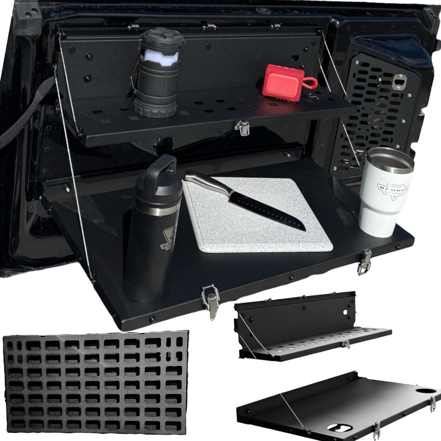 Buckle Up Off-Road Double Decker Tailgate Table for 2021+ Ford Bronco