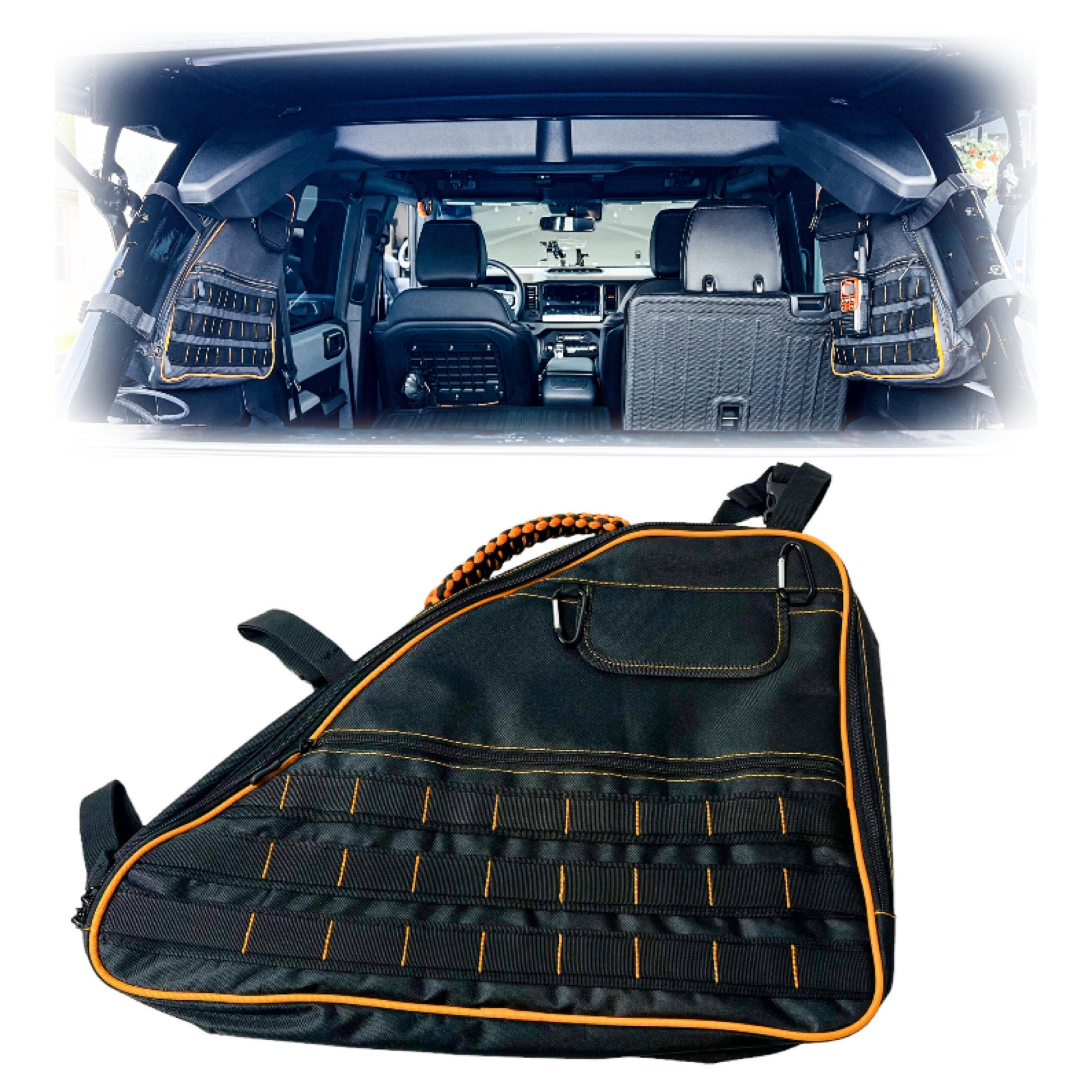 Buckle Up Off-Road Roll Bar Storage Bag Set of 2 for 2021+ Ford Bronco 4 Door - Badlands Orange