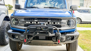 Buckle Up Off-Road Winch Mount Bundle with Borne Off-Road 10K lb Winch with Black Synthetic Rope