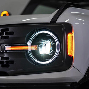 DV8 Offroad Black LED Headlights - 2021+ Ford Bronco | HLCBR-01