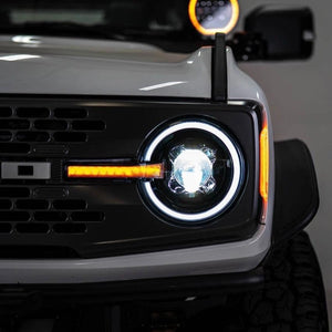 DV8 Offroad Black LED Headlights - 2021+ Ford Bronco | HLCBR-01