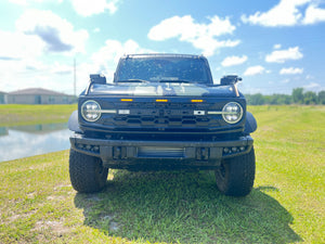 BBM Matte Black Hex Grille with Amber Lighting for 2021+ Ford Bronco