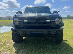 BBM Matte Black Hex Grille with Amber Lighting for 2021+ Ford Bronco
