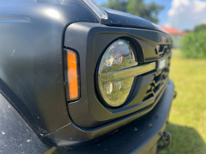BBM Matte Black Hex Grille with Amber Lighting for 2021+ Ford Bronco