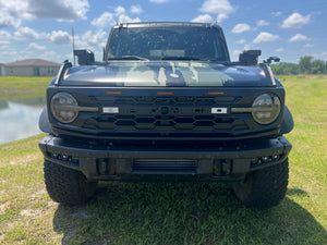 BBM Matte Black Hex Grille with Amber Lighting for 2021+ Ford Bronco