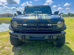 BBM Matte Black Hex Grille with Amber Lighting for 2021+ Ford Bronco