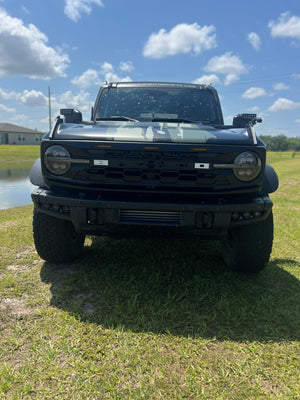 BBM Matte Black Hex Grille with Amber Lighting for 2021+ Ford Bronco