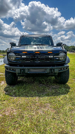 BBM Gloss Black Hex Grille with Amber Lighting for 2021+ Ford Bronco