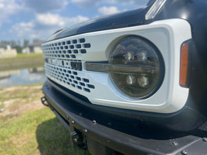 BBM Gloss White Grille for 2021+ Ford Bronco (Badlands-Style)
