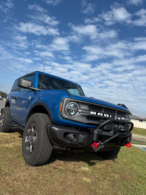 Buckle Up Off-Road Winch Mount Bundle with Borne Off-Road 10K lb Winch with Black Synthetic Rope