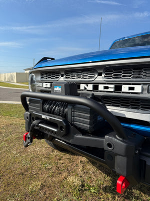 Buckle Up Off-Road Winch Mount Bundle with Borne Off-Road 10K lb Winch with Black Synthetic Rope