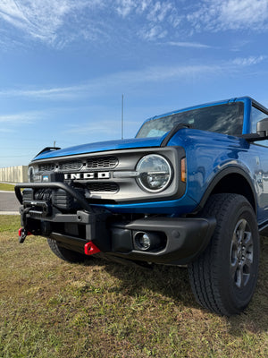 Buckle Up Off-Road Winch Mount Bundle with Borne Off-Road 10K lb Winch with Black Synthetic Rope