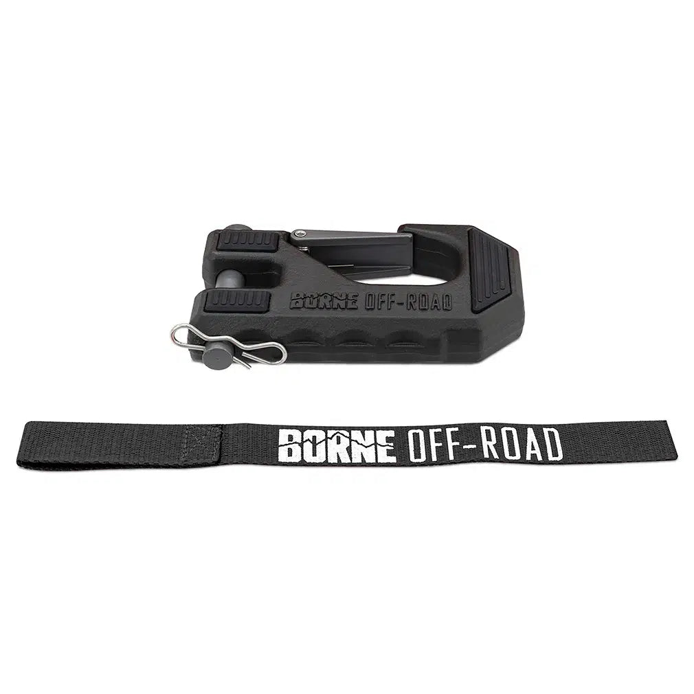 Borne Off-Road Winch Hook w/ Hand Tether for Ford Bronco & Universal Fitment | BNWN-HK-01BK