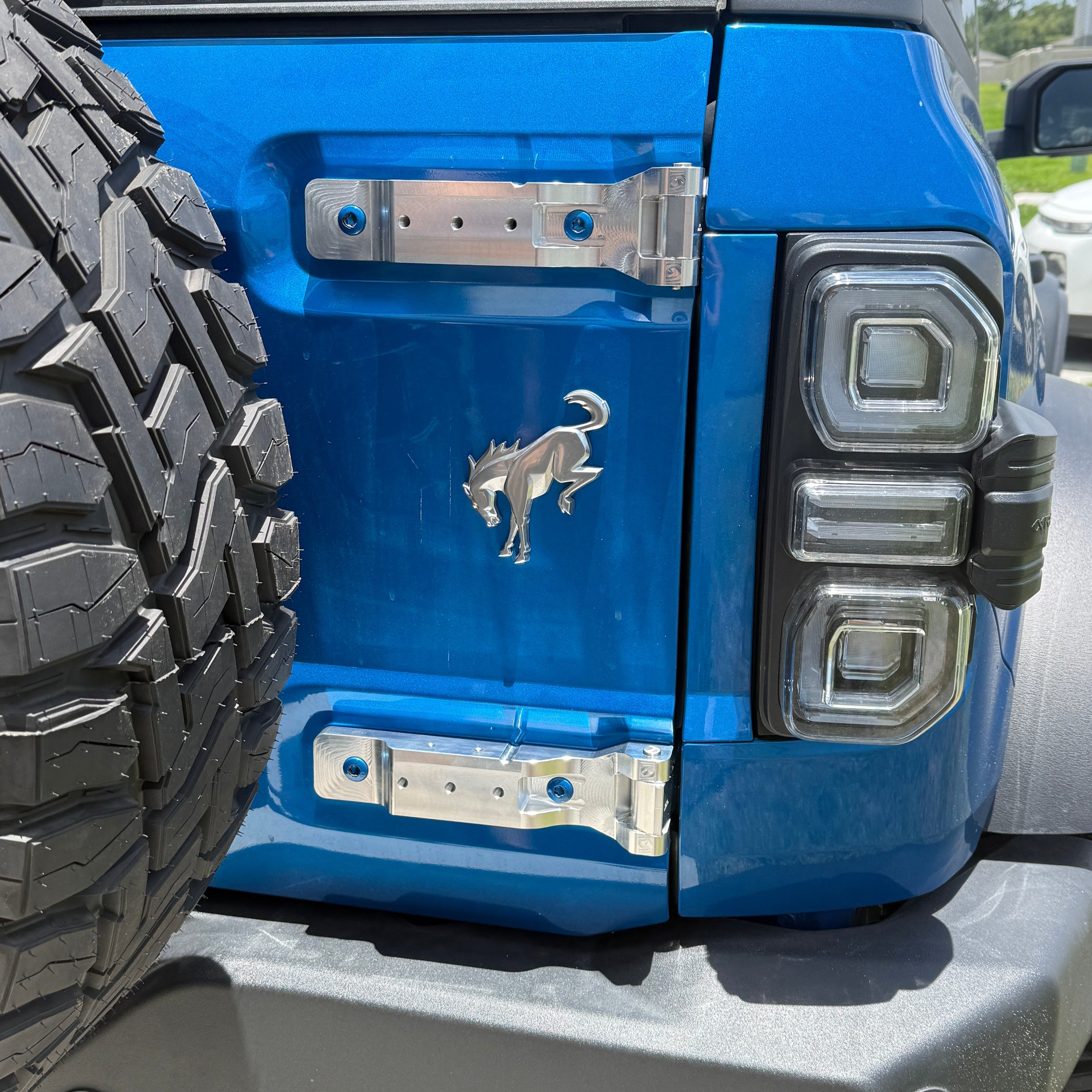 Buckle Up Off-Road Heavy Duty Billet Aluminum Raw Silver Tailgate Hinges Set of 2 | Made in USA