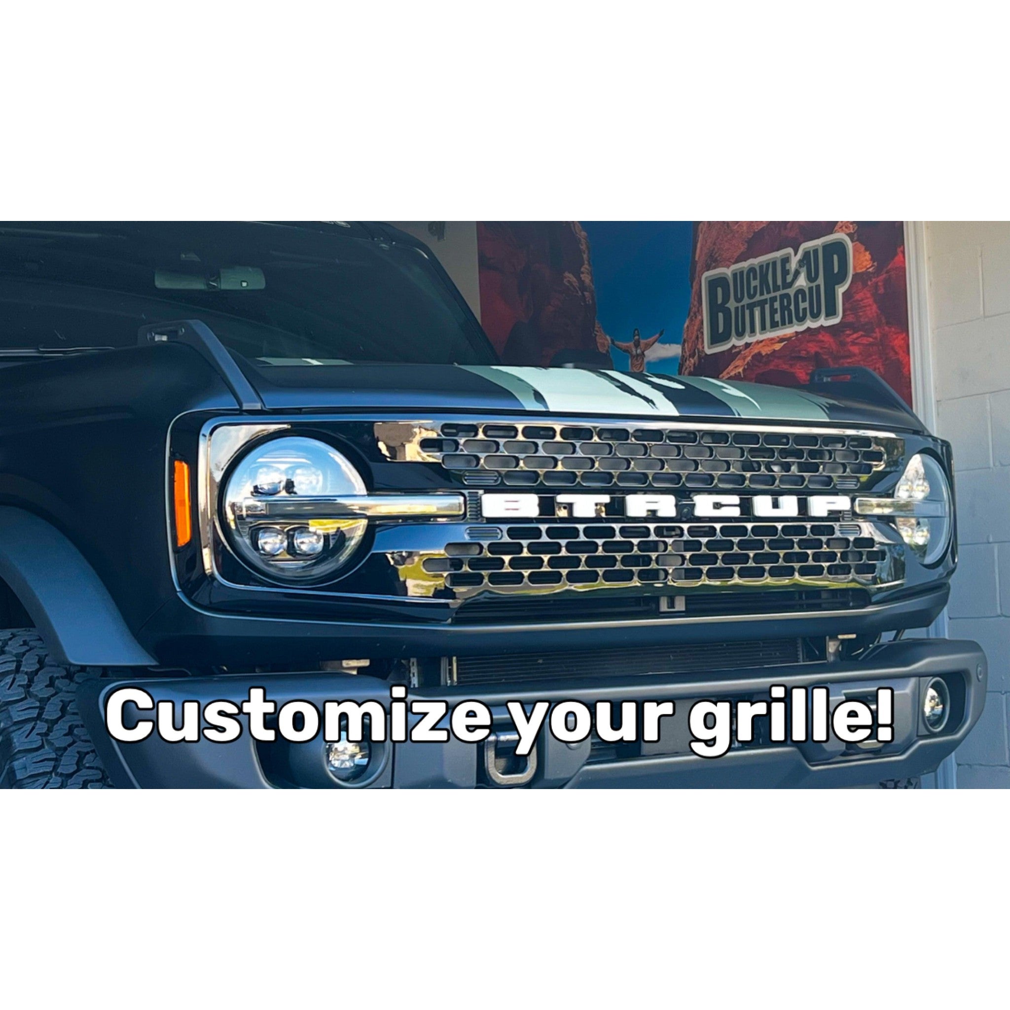 Buckle Up Off-Road Gloss Black Grille for 2021+ Ford Bronco | Wildtrak-Style