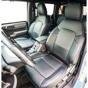 BBM PU Leather Seat Covers for 2021+ Ford Bronco with Molle Panel Backs (4 door)