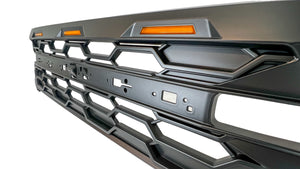 BBM Matte Black Hex Grille with Amber Lighting for 2021+ Ford Bronco
