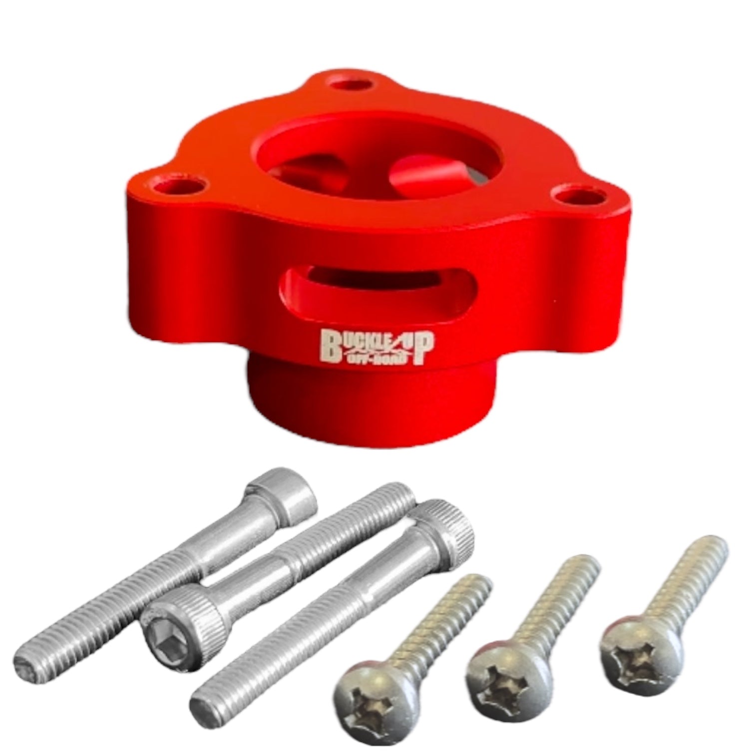 Buckle Up Off-Road Red Blow Off Valve Spacer for Ford Bronco, Bronco Raptor, Ranger Raptor & More | USA MADE