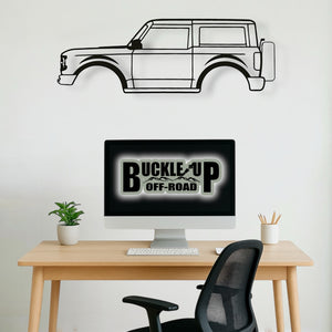 42" Metal Wall Art Hanging Silhouette of 21+ Ford Bronco (2 Door) | USA MADE