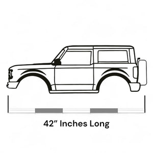 42" Metal Wall Art Hanging Silhouette of 21+ Ford Bronco (2 Door) | USA MADE