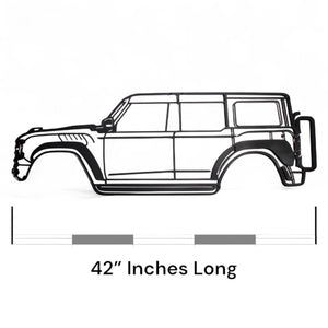 42" Metal Wall Art Hanging Silhouette of 22+ Bronco RAPTOR | USA MADE