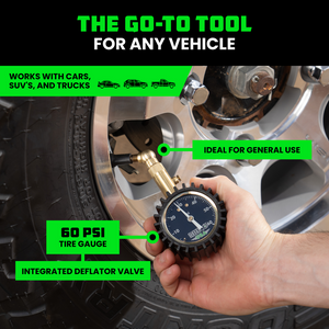 Rhino USA Heavy Duty 60 Psi Tire Pressure Gauge | RGAUG-060