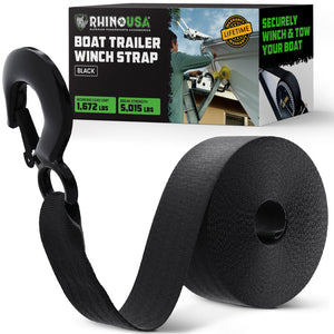 Rhino USA 2In X 20Ft Boat Winch Strap With Hook | RNO-WNCH-STRP