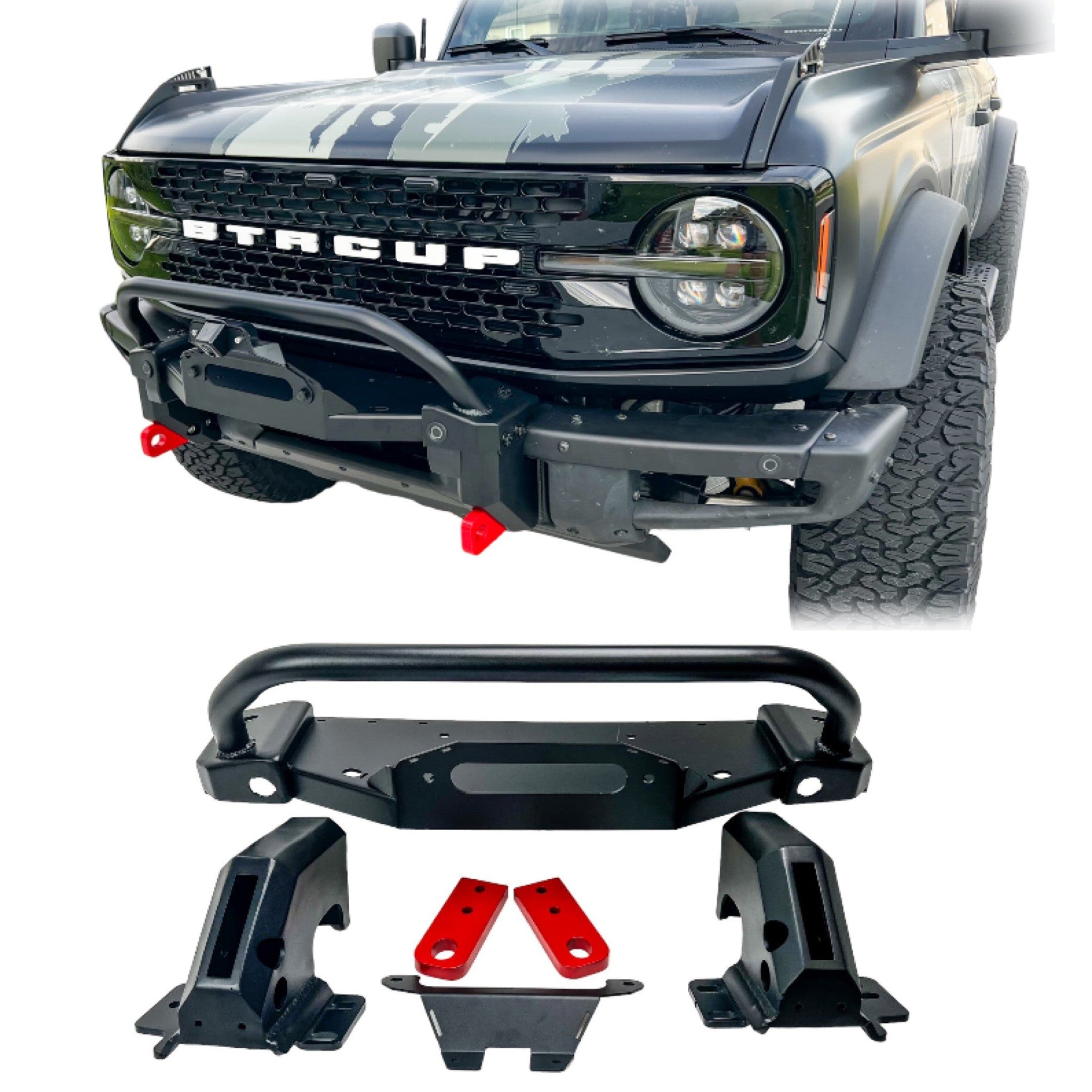 Ford Bronco Winch Mount with Bull Bar | 2021+ Modular Bumper – Buckle Up Off Road