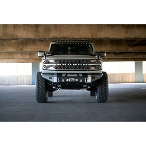 DV8 Offroad MTO Front Bumper Winch Capable w/ Optional Bull Bar/Aux Light Opening for 2021+ Ford Bronco | FBBR-01