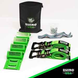 Rhino USA Utv Wheel Chock Tie-Down Kit (2-Wheel Kit) (Green) | RNO-CHOCK-SET