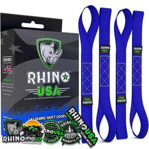 Rhino USA Soft Loops Motorcycle Tie-Down Set 4-Pack Blue | SOFT4PACK-BLU