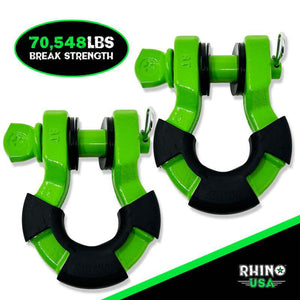 Rhino USA 8T Super Shackle 2-Pack (Green) | SUPERSHACK-GRN