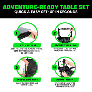 Rhino USA Portable Camping Table And Stool (Black) | CA-FRTABSTL-BLK