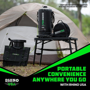 Rhino USA Portable Camping Table And Stool (Black) | CA-FRTABSTL-BLK