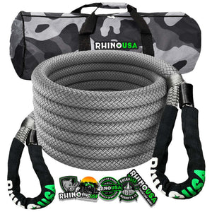 Rhino USA Kinetic Energy Recovery Rope (1In X 30Ft) Gray | KROPE-1X30-GRY