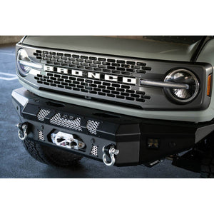 DV8 Offroad MTO Front Bumper Winch Capable w/ Optional Bull Bar/Aux Light Opening for 2021+ Ford Bronco | FBBR-01