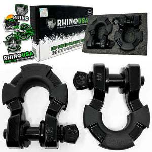 Rhino USA 8T Super Shackle 2-Pack (Black) | SUPERSHACK-BLK