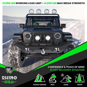 Rhino USA 3/4In D-Ring Shackle Set (2-Pack) Matte Black | RNO-MATTE-SHACK