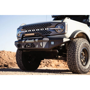DV8 Offroad MTO Front Bumper Winch Capable w/ Optional Bull Bar/Aux Light Opening for 2021+ Ford Bronco | FBBR-01