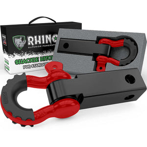 Rhino USA Shackle Hitch Receiver W/ D-Ring (Red) | RG-HTHITCH2-RED
