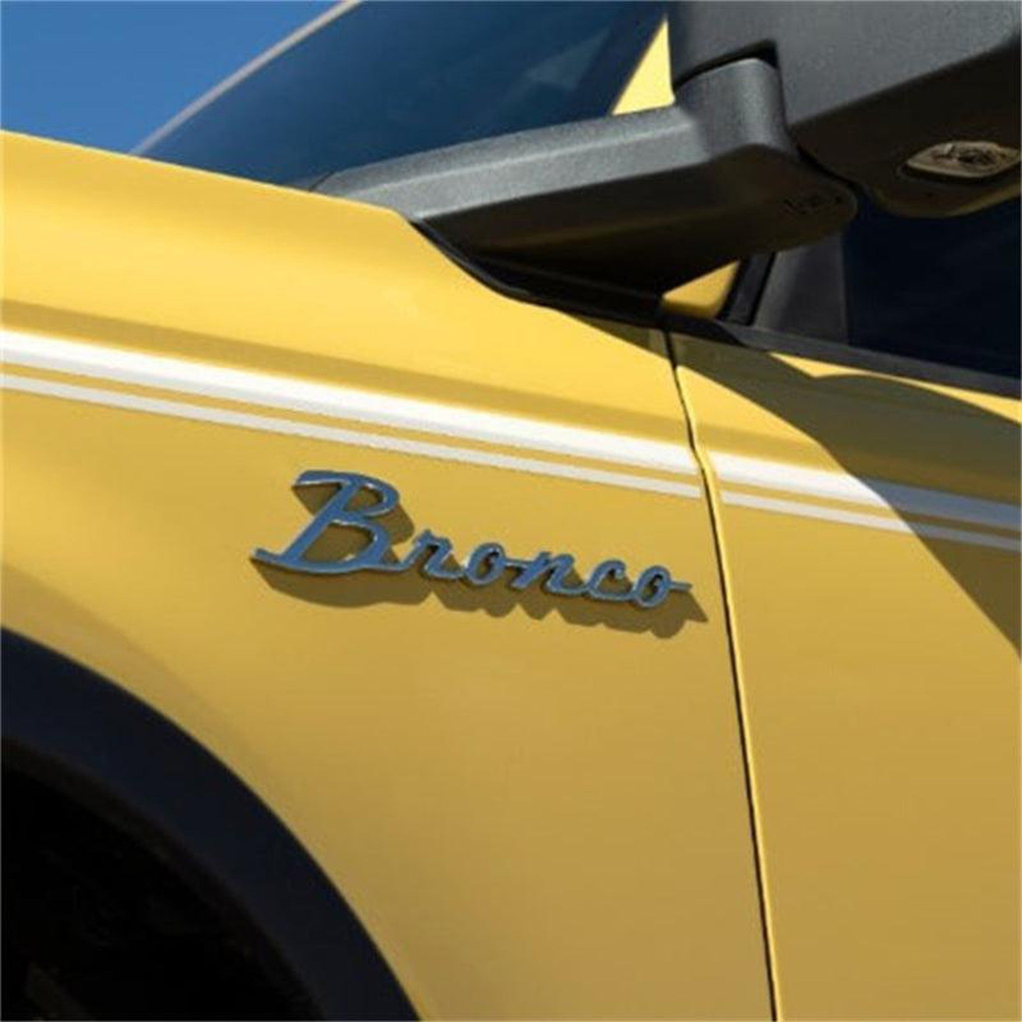 Ford Performance Bronco Script Fender Badge - Silver for 2021+ Ford Bronco | M-1447-BSS