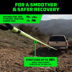 Rhino USA Kinetic Energy Recovery Rope (1In X 30Ft) Green | KROPE-1X30-GRN