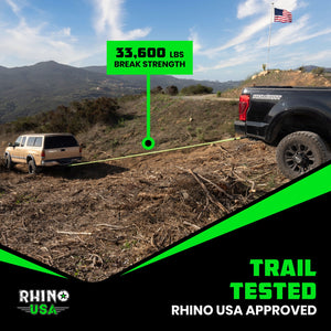 Rhino USA Kinetic Energy Recovery Rope (1In X 30Ft) Green | KROPE-1X30-GRN