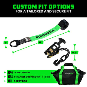 Rhino USA Lasso Straps; Basket Straps - Black | LASSO-STRAPS-BLK