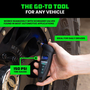 Rhino USA Digital Tire Pressure Gauge 150 Psi (Green) | RGAUGE-DIGITAL