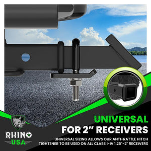 Rhino USA Hitch Tightener Anti-Rattle Clamp For 2In Receiver | RNO-HTCH-TGHTNR